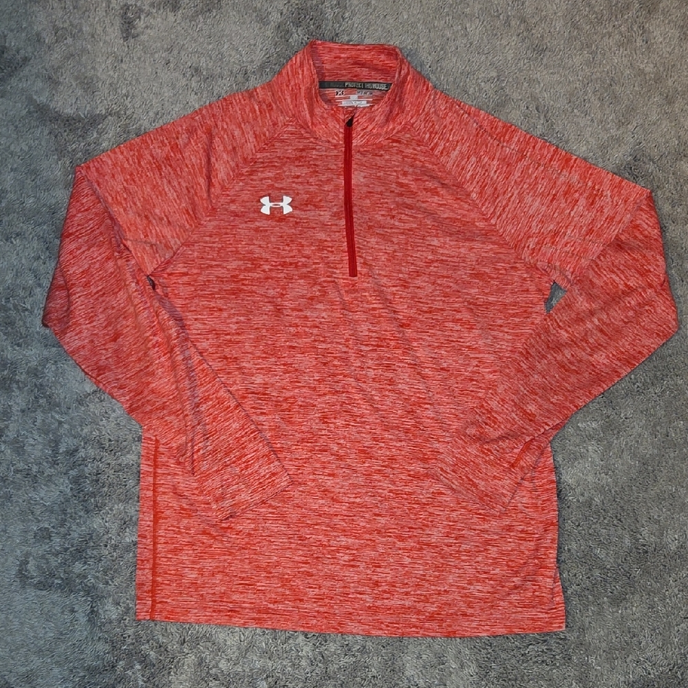 Under Armour Heathered Red Quarter Zip Pullover
